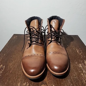 Warfield & Grand Grady 95506 Herren Braun Leder Kappe Zehe Stiefel Gr. 11,5 - Bild 1 von 13