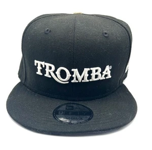 New Era Hat Cap Black White Snap Back Adjustable Tromba Mens M-L - Picture 1 of 6