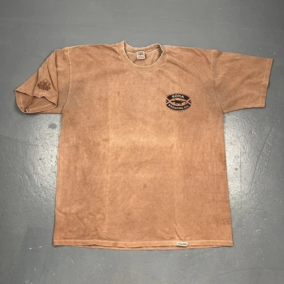 Camiseta vintage Crazy Shirt Hawaii marrón Kona Brewing Co. teñida de cerveza 2XL DE COLECCIÓN Foto 1 de 4