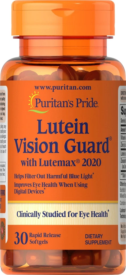 Puritan's Pride 叶黄素蓝光视觉护罩带 Lutemax 2020-30 软胶囊 — 第 1/1 张图片