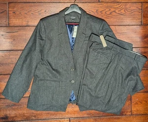 J.Crew Suit Blazer & Pants Pinstripe Wool Blend w/ Metallic Threads - 16/20 NWT - Picture 1 of 24