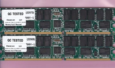 2GB 2x1GB PC-2700R 3DMEMORY DDR-333 DDR-PC2700-CL25-RECC-1024M ECC REG KIT RDIMM - Image 1 of 2