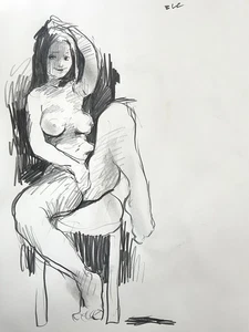 Lápiz de Dibujo Niña Anime Realismo Académico Sobre Papel 11x14 Original Firmado - Imagen 1 de 3