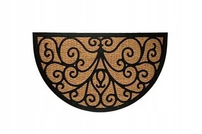 Tapis d'entré demi lune À NOIX DE COCO AVEC FOND EN CAOUTCHOUC - Photo 1/3