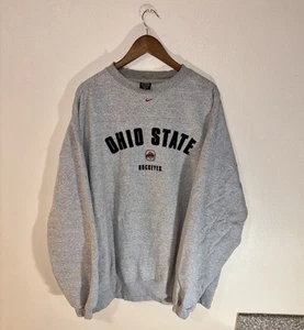 Vintage NIKE Ohio State Buckeyes Sweatshirt Men 2XL Baggy Gray Center Swoosh Y2K - Picture 1 of 6
