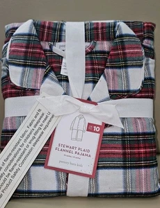 Juego de pijama de franela a cuadros Pottery Barn Kids Stewart nuevo talla 10 - Imagen 1 de 5