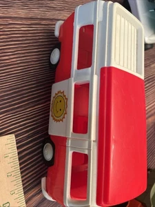 Vintage Processed Plastic Volkswagen VW Bus Toy Van 11" With Top - Picture 1 of 6