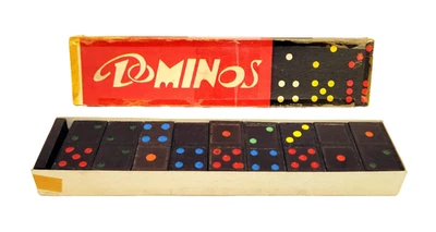 VTG 28 DOMINOS Japan Wooden Set Complete w/Box 1950's-60's - Image 1 of 4