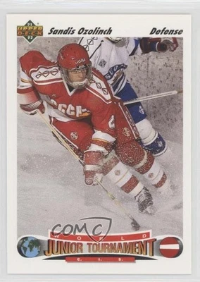 1991-92 Upper Deck World Junior Tournament Sandis Ozolinsh #661 Rookie RC - Image 1 of 2