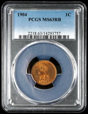 1904 1c US Indian Head Penny PCGS MS63RB - Image 1 of 2