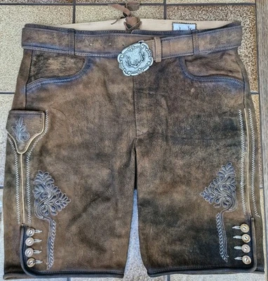 Oktoberfest Lederhose Herren Trachtenlederhose GR.50 gebraucht, sehr gut - Bild 1 von 4