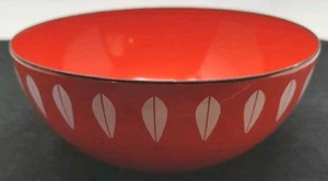 Catherine Holm Norway Medium Orange Enamel Lotus Bowl 8"X 3.5" Ex. Cond 160S - Picture 1 of 7