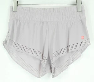 SWEATY BETTY Pull-On Gym Shorts Women's M Purple Stretchy Logo Athletic Style - Picture 1 of 5