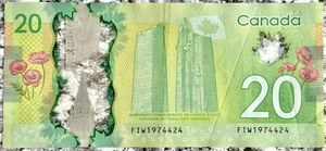 1974-4-24 Birthday Note April $20 Dollar Canada FIW 1974424 Year Serial Number - Picture 1 of 2