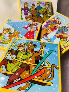 Scooby-Doo Ceramic Coasters Handmade Upcycled Original Book Hand Painted Backs - Picture 1 of 9