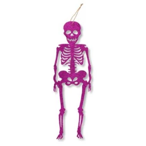 Halloween hängendes Glitzer Skelett Dekoration verschiedene Farben L51cm - Bild 1 von 6