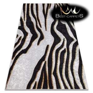 Modern practical washable RUG 'MIRO' ZEBRA cream printed non-slip easy to clean - Picture 1 of 11