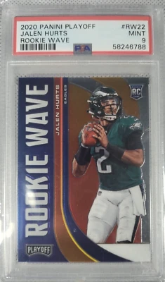 Jalen Hurts 2020 Playoff Rookie Wave #RW22 RC PSA 9 - Eagles - Image 1 of 2