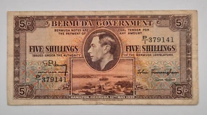 BERMUDA 5 SHILLINGS 1937 BANKNOTE - Picture 1 of 2