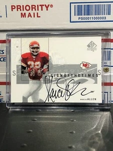 2001 SP AUTHENTIC #MA MARCUS ALLEN SIGN OF THE TIMES AUTO, RAIDERS & CHIEFS, HOF - Picture 1 of 2