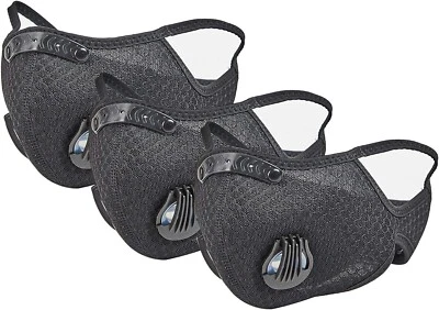 3 PACK Sport Workout Training Mask Carbon Running Fitness +Multiple Applications - Image 1 of 4