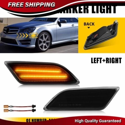 Luces de señalización LED laterales ahumadas para Mercedes W204 C250 C300 C350 2012-2014 Foto 1 de 4
