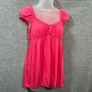 Love By Design Bauerntop Damen groß rosa Milkmaid Cottagecore Herzausschnitt Y2K - Bild 1 von 7