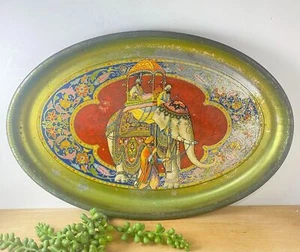 Bandeja metálica vintage de elefante de la India para hombre - Imagen 1 de 8