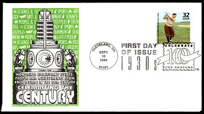 1998 Bobby Jones Wins Grand Slam FDC- Celebrate the Century GAMM Cachet - Image 1 of 2