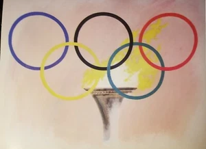 Olympic rings and torch 20x24 poster - Picture 1 of 1