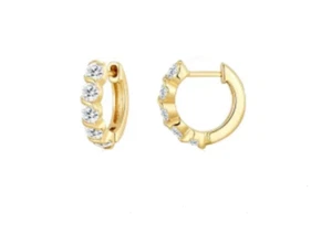 Cubic Zirconia Small Hoop Earrings - Picture 1 of 4