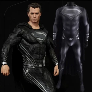 Superman Man of steel Cos Costume Clark Kent Jumpsuit Zentai Cloak Outfit New - Picture 1 of 12
