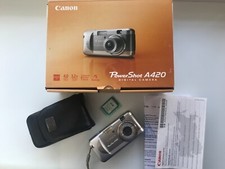 Canon PowerShot A420 Digital Camera Silver (TESTED) +Case + Card