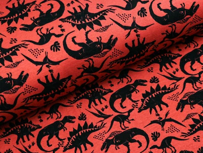 ALPENFLEECE Sweat Stoff kuschlig warm Hoodie DINOSAURIER ROST EUR 15,98/m - Bild 1 von 2