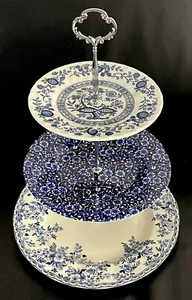 Johnson Bros Devon Cottage/Churchill Calico/Crown Clarence 3-tiered Cake Stand - Picture 1 of 5