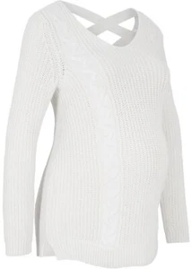 Neu Umstands-Long-Pullover Gr. 44/46 Wollweiß Damen-Pulli Langarm Strickpullover - Bild 1 von 1