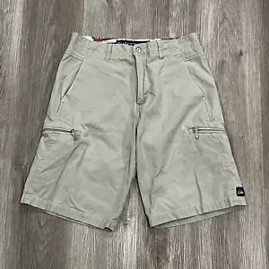 Vintage 90s 00s Quiksilver Baggy Tan Cargo Shorts Size 31x11 - Picture 1 of 6