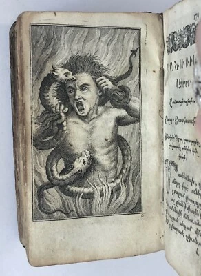 GROTESQUE DEMONIC ENGRAVINGS Early 1800s SATANIC POSSESSION Armenian Scripture - Image 1 of 4