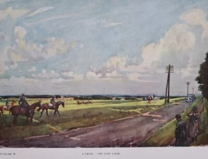 Vintage Druck 1945. Kalkofen Galopp, Newmarket. Lionel Edwards. Rennpferde. - Bild 1 von 3