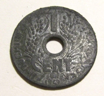 French Indo-China 1941 1 Centime Zinc Coin - Image 1 of 3