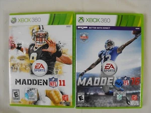 Lote de 2 Xbox 360 Madden 11 y Madden 16 con Disco, Estuche y Papeleo - Probado - Imagen 1 de 7