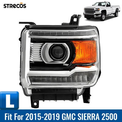 For 2015-2019 GMC Sierra 2500 Halogen w/ LED DRL Projector Headlight Driver Side — 第 1/4 张图片