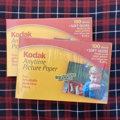 Kodak Photo Paper Anytime Picture Soft Gloss 4x6 100 Sheets Sealed New Lot Of 2 - Image 1 of 3