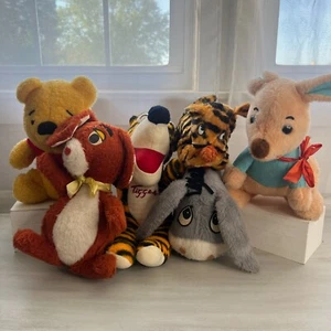 Vintage Winnie the Pooh and Friends Lot of 6 Stuffed Animals Eeyore Tigger - Picture 1 of 19