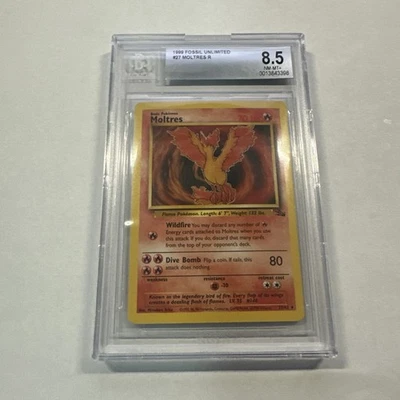 Pokemon Card 1999 Fossil Unlimited Moltres 27/62 BGS 8.5 Near Mint/Mint Regular - Image 1 of 2