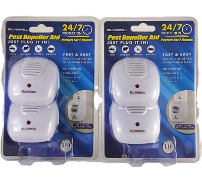 ¡Lote de 2! Bell & Howell Repelente Ultrasónico de Plagas, Enchufable, Paquete de 2, Protección 24/7 Foto 1 de 4