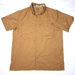 Game Guard Brown Performance UPF Vented Button Shirt Fishing Outdoor Mens XL - Picture 1 of 7