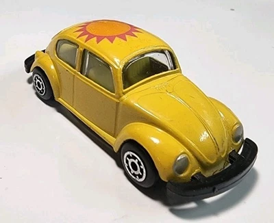 Vintage Zylmex Zee Toys D20 Amarelo Volkswagen Bug 1/64 Diecast/Plástico VW Beetle - Imagem 1 de 4