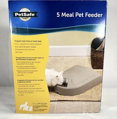 PetSafe PFD11-13707 5 Meal AutomaticTimer Set, DIshwasher Safe Pet Feeder- NEW - Image 1 of 4