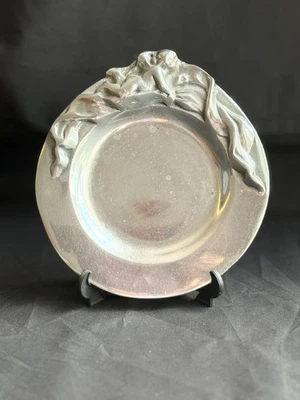 🎁 Handmade PEWTER Decor DISH  5.5” diameter Vintage Ornate Art Nouveau Chile - Image 1 of 3